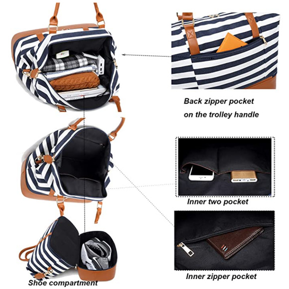 NEW! Women's Larof Luxury Weekender Travel Tote - Picture 3 of 6